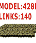 Gold 428H Motorcycle Chain With 140 Links And Chain Breaker For 125cc 150cc 200cc Mini Bikes Dirt Bikes Go Karts