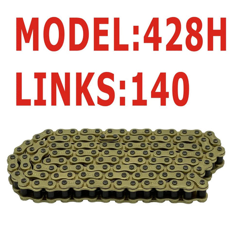 Gold 428H Motorcycle Chain With 140 Links And Chain Breaker For 125cc 150cc 200cc Mini Bikes Dirt Bikes Go Karts