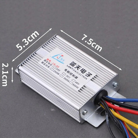 24V 250W Electric Bike Brush Motor Controller For E-Bikes And E-Scooters Ride Ready High Performance Driver with dimensions