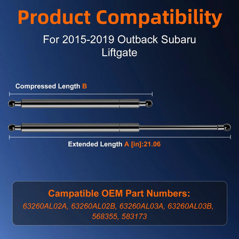 Direct Replacement Liftgate Lift Support With Mounting Bracket For Subaru Outback Wagon 2015 2019 lift strut dimensions