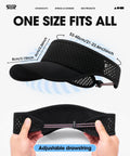Mesh Breathable Sports Visor For Men And Women Adjustable All Day Lightweight Quick Dry Sun Hat with drawstring and mesh panels