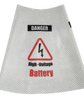 Top Shelf Reflective Safety Cone Collar Kit For EV Repair High Voltage Danger Warning Sign 3 Pack showing reflective battery warning design.