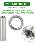 Stainless Steel Pipe Fittings Two Pack 1/2 Inch NPT Female To 1/2 Inch NPT Female Nipple Four Inch Length 304 Stainless Cast Pipe Connector