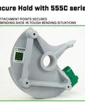 Staten Tools 2 Inch Emt Bender Shoe Drop-in Replacement For Greenlee 555C and Current 77 Electric Benders, gray steel construction.