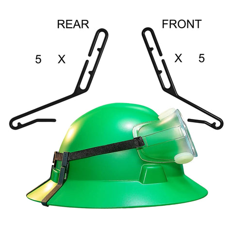 Must Have On The Job Multipurpose Full Brim Hard Hat Clips And Hooks For Headlamps And Safety Goggles 2 In 1 Helmet Accessory