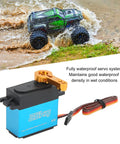 Hella Tight 25Kg Digital Metal Gear Servo Delivering Nasty Torque And Lightning Fast Coreless Response Perfect For 1/10 Scale RC Crawlers Trucks And Robotic DIY in wet use with waterproof design.