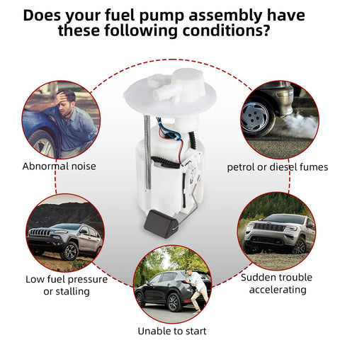 Fuel Pump Module Assembly For Toyota Corolla And Matrix 2005 2008 1.8L Gas Engine Electric Replacement P76578M 88973532 OE Numbers Compatible Direct Fit Plug And Play displayed with symptoms such as abnormal noise and low fuel pressure.
