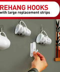 Command Indoor Medium Replacement Strips, white adhesive, 36-count for damage-free wall hanging