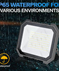 2 Pack 100W LED Flood Lights Outdoor With 10000LM Each, IP65 Waterproof 6000K Exterior Floodlight in rain
