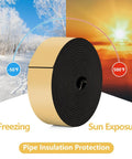 Self Adhesive Pipe Insulation Tape For Outdoor Water Lines 2 Inch By 16.5 Ft Foam Wrap for HVAC Against Freezing and Sun