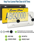 Clear Bubble License Plate Cover With Silicone Frame for Front or Rear US Plates, includes screws and caps, weatherproof.
