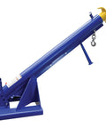 Heavy Duty Telescoping Forklift Boom Attachment With 6000 Lbs Load Capacity And 24 Inch Forks Built Tough From Welded Structural Steel For Zero Hassle Thirty Seven Degree Tilting, angled view.