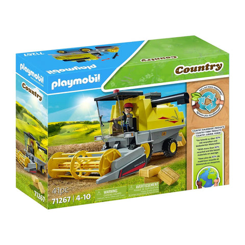 Packaging for Country Combine Harvester Toy With Removable Cab And Movable Rotors For Kids Age Four And Up Realistic Farm Vehicle Playset