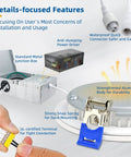Details of 12 Pack 4 Inch Ultra Thin LED Recessed Lighting Canless Retrofit Dimmable Lights With Selectable 2700K 3000K 3500K 4000K 5000K, 1200 Lumens, 12W, Energy Star And ETL Certified, Easy Install showing connectors, junction box, and springs.