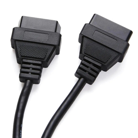Right Angle OBD2 Splitter Y Cable 1 Male To 2 Female Extension 16 Pin OBDII Connector 1 Ft 30 Cm Durable Thick Cable
