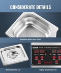 40 KHz Digital Sonic Cleaner One Point Three Liter 60 Watt Ultrasonic Cleaning Machine with stainless steel tank and display