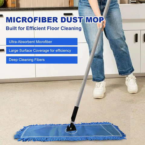 Premium 36 Inch Microfiber Dust Mop Head Replacement on a smooth floor for efficient cleaning.
