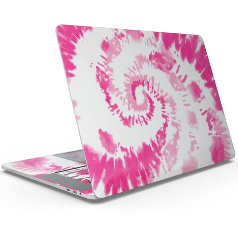 Dope Spiral Tie Dye Full Body Vinyl Wrap For MacBook 13 Pro M1 A2338 Protective Skin Kit in pink spiral design