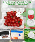 Handheld Food Vacuum Sealer That Keeps Food Fresh Up To Ten Times Longer With Powerful Suction And One Touch Seal bag with tomatoes