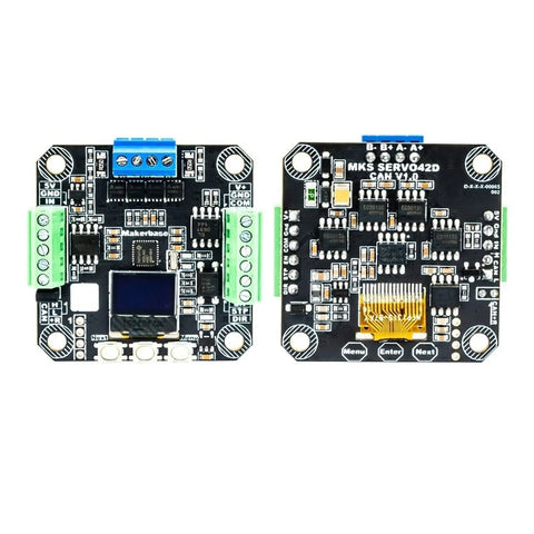 Closed Loop NEMA17 Stepper Motor Driver With GenL FOC For CNC And 3D Printers, Quiet Operation, High Efficiency, Pro Grade Precision Motion Control, RS485 Ready, SERVO42D Model For Smooth, Reliable Actuation, front and back PCB