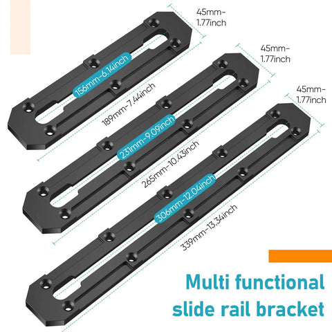 9 Inch Aluminum Kayak Track Low Profile Gear Track For Fishing Rod Holder Cup Holder And Accessories CNC Machined 6061 Aluminum With 316 Stainless Screws Hard Anodized For Quick Setup And Tough Wear Resistance, 231mm rail