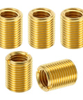 PATIKIL brass threaded repair insert nuts set of five, M16x1.5 male to M12x1.75 female reducing sleeves.