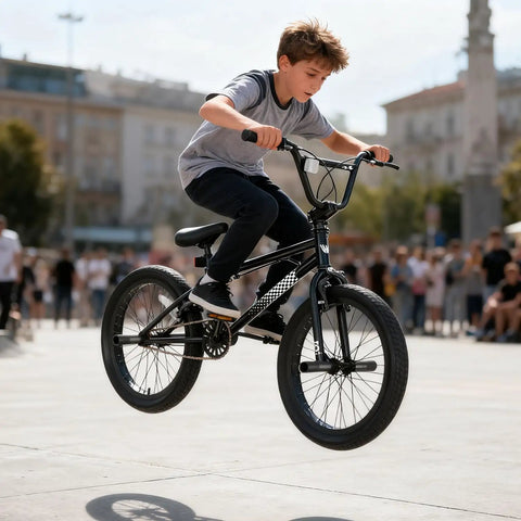 Freestyle BMX Bike 18 Inch And 20 Inch For Kids Boys And Girls Trick Bicycle For Ages 6 To 12 Hi Ten Steel Frame in action at park