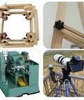 4 Pcs Star Knobs, black 3/8-16 through-hole clamping knobs, shown on a wooden jig frame
