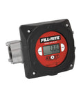 Workhorse Digital Fuel Transfer Meter With 1.5 Inch NPT Connection, 6 To 40 GPM, 23 To 151 LPM, nickel-plated cast aluminum housing.