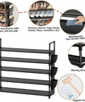 Five Tier Shoe Organizer Rack For Closet, Entryway Or Garage, Space Saving Shoe Holder Stand With Large 20 To 25 Pair Capacity
