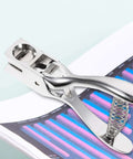 Oval Hole Puncher Handheld Manual Metal Card Punch Tool for Office and Home Eight Sheets Solid Build on paper stack