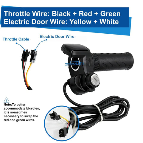 Full Twist Throttle Upgrade For E Bikes And Scooters, 48V 3 Pin Universal Throttle With LCD Display And Key Lock, waterproof grip