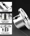 Tough-As-Nails 5-Pack 8mm Rigid Flange Motor Couplings showing close-up of wear-resistant, smooth steel surface for DIY projects