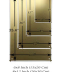 Size style comparison chart for tin signs including 6x8, 8x12, 12x16 inches, and larger dimensions for various decor use.