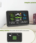 Indoor Outdoor Weather Station With Large Digital Display, Wireless Thermometer, Atomic Clock, Dimmer, USB Port, Humidity Monitor For Home