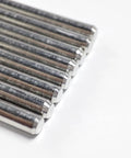 Close-up of stainless steel prop drive pins 2092600 for MKP2 MKP3 MKP6 MKP7 MKP25 MKP37 1.06 inch by 0.125 inch 20 pack