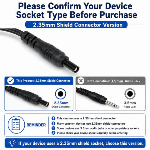 Double Headed Ear Clip For Ten Units 7000 With Shield 2.35mm Black For A Snug Secure Fit, Durable, No Fuss Clip On Replacement Accessory For Medical Gear And Devices, 2.35mm shield connector