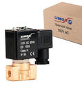 One Eighth Inch NPT Solenoid Valve 110V AC Brass Body Normally Closed 0 To 232 PSI Multi Purpose Control Valve For Water Air And Gas