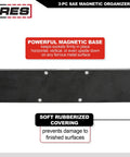 Magnetic Socket Organizer Set For One Quarter, Three Eighths, And One Half Inch Drives Keeps Your Tool Box Tidy And Ready With Strong Magnetic Holders showcasing rubberized covering and magnetic base.