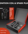 Set Of 4 Ignition Coil Packs And Iridium Spark Plugs For Jeep Cherokee Compass Renegade Ram ProMaster City Chrysler 200 Dodge Dart Fiat 500X Ready To Go Compatible With 2.4L L4 Engines Across These Models in packaging