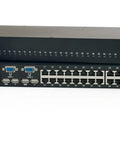Top Tier 32 Port KVM Switch Gives Two Tech Pros Straight Shot At Server Control sleek black rack mount with ports and buttons