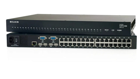 Top Tier 32 Port KVM Switch Gives Two Tech Pros Straight Shot At Server Control sleek black rack mount with ports and buttons