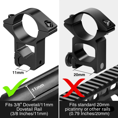 Comparison of 11mm dovetail mount and 20mm rail for 3-9x40 Crosshair Riflescope With R4 Reticle And 11mm Dovetail Mounts For Airsoft