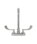 Front view of Gooseneck Kitchen Faucet 4 Inch Centerset Chrome Finish With 5 3 Eighths Inch Spout 2.2 GPM Pressure Compensating Aerator