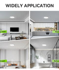 Ultra Thin 9 Inch LED Ceiling Light Flush Mount 2800 Lumens 5000K Daylight Undimmable Lit Bright Fixture For Bedroom Living Room Dining Room Garage And Office 12 Pack installed in various rooms