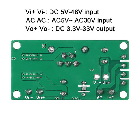 8 Pack AC DC To DC Buck Converter Module Kit with visible circuit board, labeled DC 5V-48V input and DC 3.3V-33V output.
