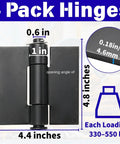 4 Pack Beefy Heavy Duty Weld On Hinges Metal 4.2 x 4.4 Inch detail with dimensions and load capacity