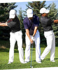 Golfer using Three Piece Golf Swing Trainer Inflatable Posture Aid With Inflator Portable Practice Tool For Golfers Of All Levels