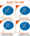 Diagrams of 16 Foot Telescopic Stainless Steel Disc Golf Retriever Pole With Hooks And Suction Cup Carry Bag For Easy Lost Disc Recovery