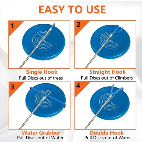 Diagrams of 16 Foot Telescopic Stainless Steel Disc Golf Retriever Pole With Hooks And Suction Cup Carry Bag For Easy Lost Disc Recovery